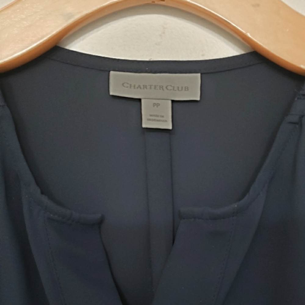 Charter Club Petite Split-Neck Top - Picture 5 of 6